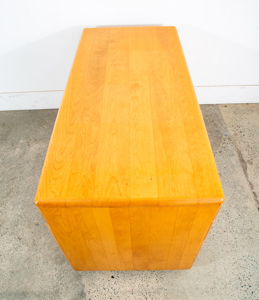 Mid Century Modern Desk Blonde Solid Maple Wood Heywood Wakefield Drawers Mcm 2 - Image 6