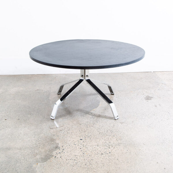 Mid Century Modern Coffee Table Round Chrome Slate Stone Top Vintage 4 Star Mcm - Image 11