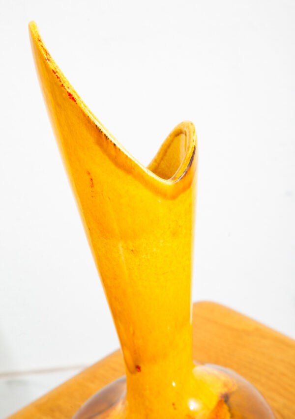 Mid Century Modern Vase Pot Royal Haeger Orange Yellow Brown Studio Ceramic 1752 - Image 5