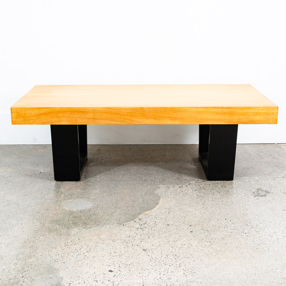 Mid Century Modern Coffee Table George Nelson Blonde Birch Vintage Surfboard - Image 2