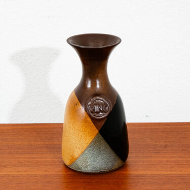 Mid Century Modern Studio Designed Hand Thrown Multi-Glazed Ceramic Wine Vase M