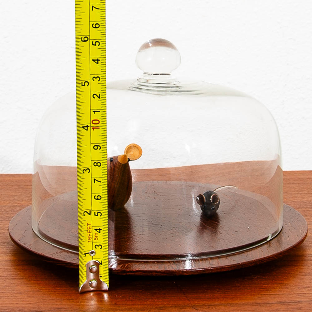 Mid Century Danish Modern Rounded Teak Karl Holmberg Serving Tray Denmark w/ Wooden Mice - Image 10