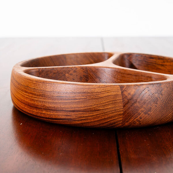 Mid Century Danish Modern Bowl Dansk Segmented Serving Tray Teak Wood Denmark MCM - Image 6