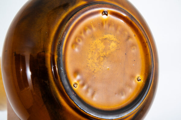 Mid Century Modern Vase Pot Royal Haeger Orange Yellow Brown Studio Ceramic 1752 - Image 4