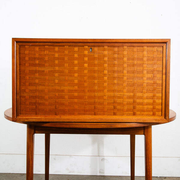 Mid Century Danish Modern Wall Unit Cabinet Drop Down Teak Mcm Cado Royal Lock - Image 3