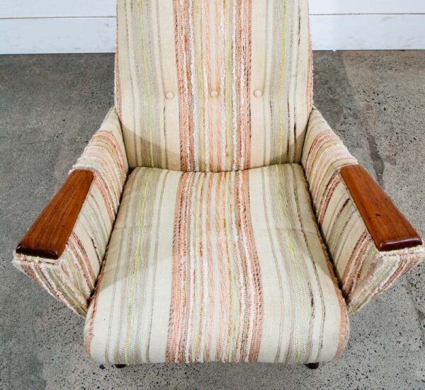 Mid Century Modern Lounge Chair Adrian Pearsall Slim Jim Tweed Walnut Arms Paws - Image 6