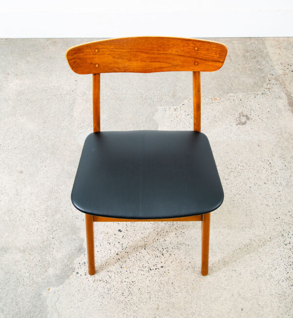 Mid Century Danish Modern Dining Chair Teak Black Denmark Vintage Single Mcm 60s - Image 5