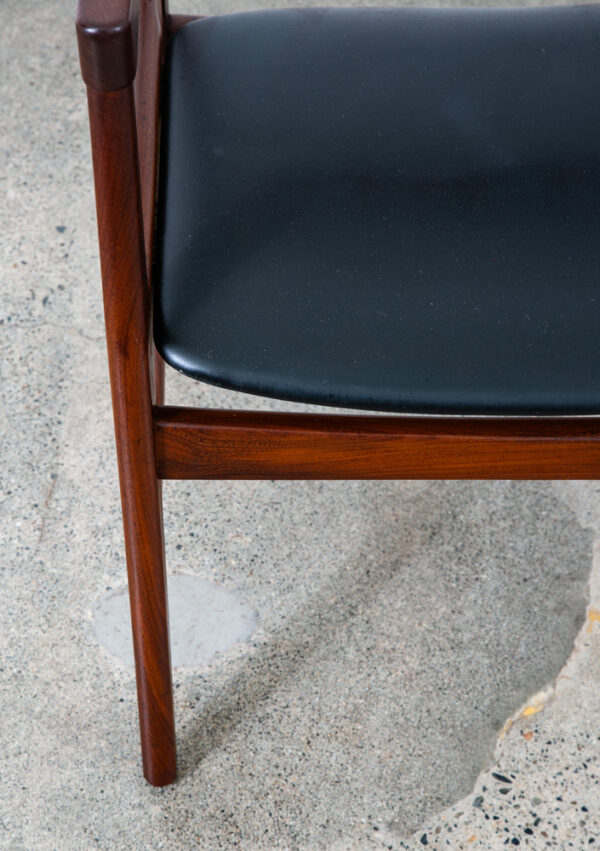 Mid Century Danish Modern Armchair Chair Dining Teak Ladder Back Black Boltinge - Image 9