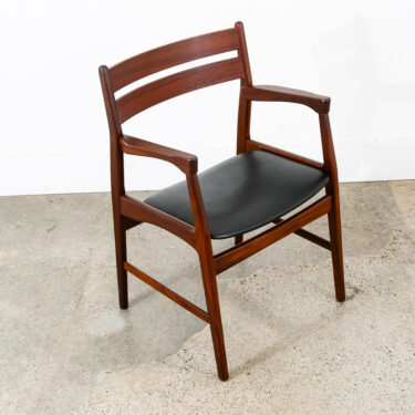 Mid Century Danish Modern Armchair Chair Dining Teak Ladder Back Black Boltinge