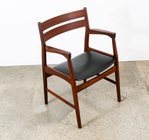 Mid Century Danish Modern Armchair Chair Dining Teak Ladder Back Black Boltinge