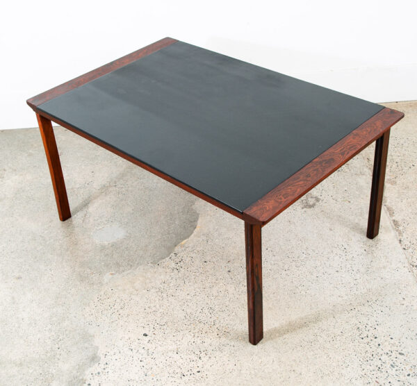 Mid Century Danish Modern Coffee Table Black Top Rosewood Hans Olsen Rectangular
