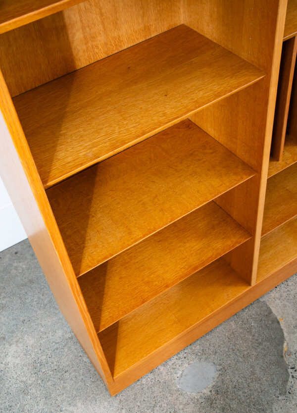 Mid Century Danish Modern Bookshelf Cabinet Modular Blonde Oak LP Storage Mcm - Image 9