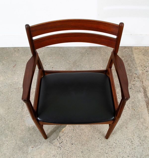 Mid Century Danish Modern Armchair Chair Dining Teak Ladder Back Black Boltinge - Image 5