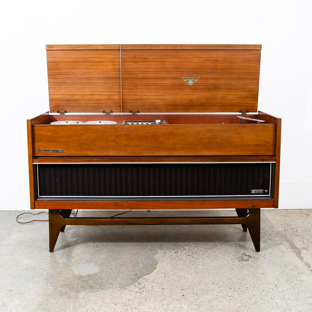 Mid Century Modern Stereo Console Record Player Hifi Radio Nivico Solid State - Image 3