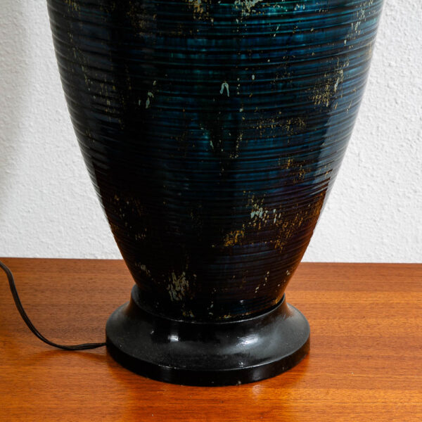 Mid Century Modern Table Lamp Ceramic Blue Teal Glaze Studio Design Vintage Mcm - Image 8