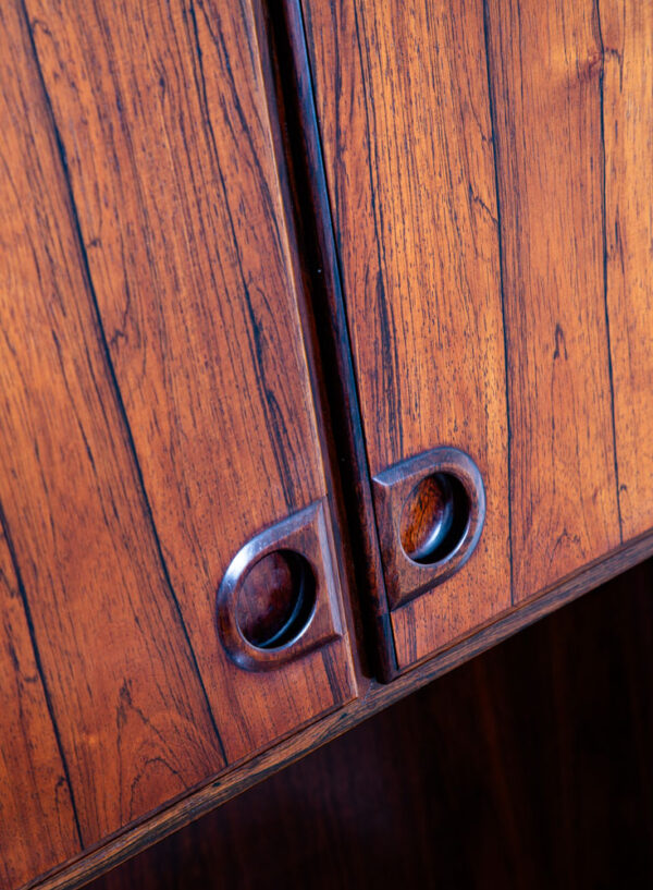 Mid Century Danish Modern Cabinet Storage Rosewood Omann Jun Doors Bookshelf Mcm - Image 10