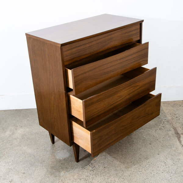 Mid Century Modern Dresser Highboy Kroehler Furniture Walnut 4 Drawer Brown Mcm - Image 6