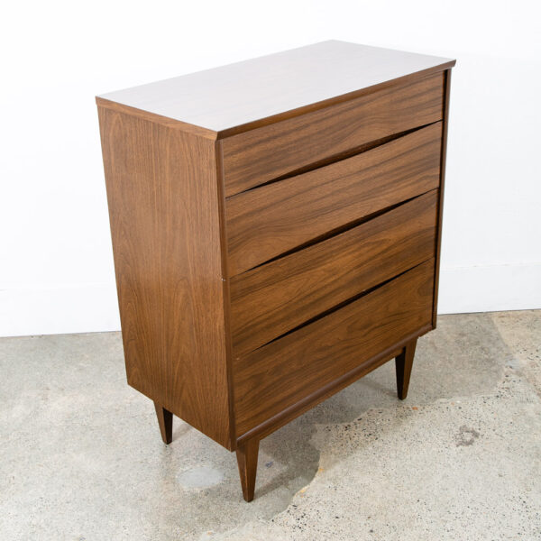 Mid Century Modern Dresser Highboy Kroehler Furniture Walnut 4 Drawer Brown Mcm
