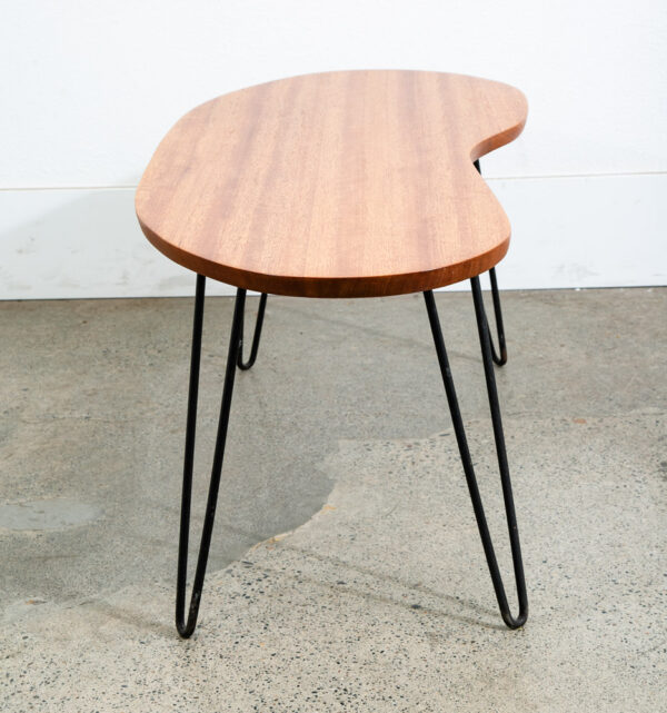 Mid Century Modern Coffee Table Solid Mahogany Boomerang Surfboard Hairpin Mcm - Image 6