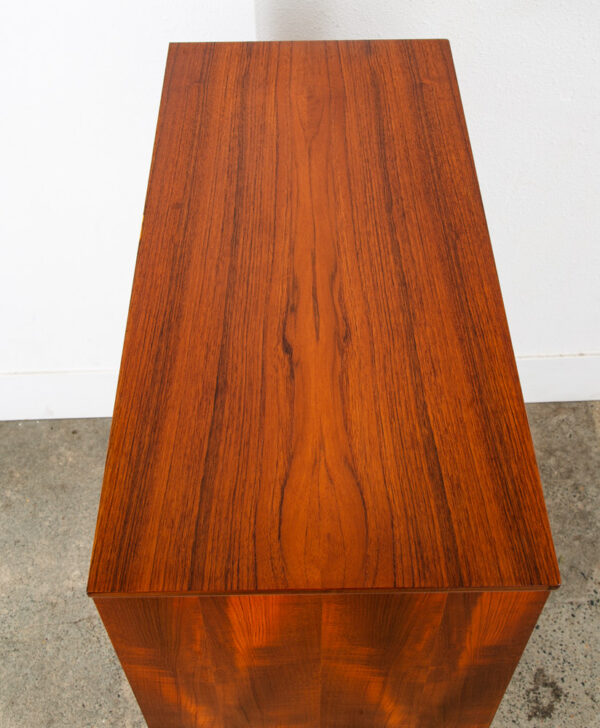 Mid Century Danish Modern Highboy Dresser 6 Drawer Teak Handles Denmark Tall Mcm - Image 4