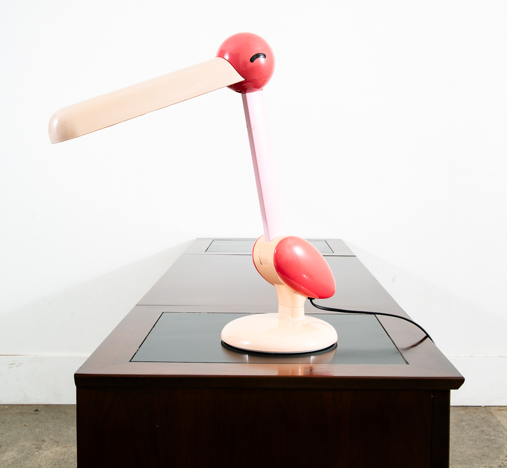 Vintage Table Lamp Flamingo Bird Pink Off White Adjustable Animal Pop Art Ikea