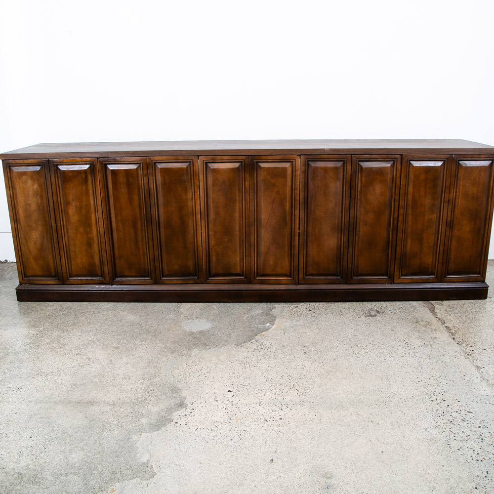 Mid Century Modern Credenza Cabinet Storage 4 doors Wide Large 89" Media Audio - Image 2