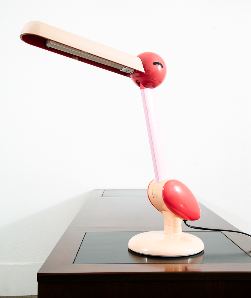 Vintage Table Lamp Flamingo Bird Pink Off White Adjustable Animal Pop Art Ikea - Image 3