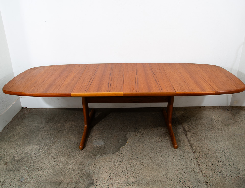 Mid Century Danish Modern Dining Table Teak Oval Skovby Extension Vintage 104" - Image 12