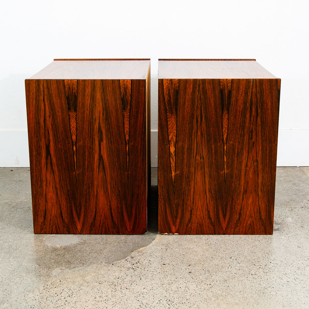 Mid Century Danish Modern Nightstands End Side Table Rosewood Sannemans Drawers - Image 3