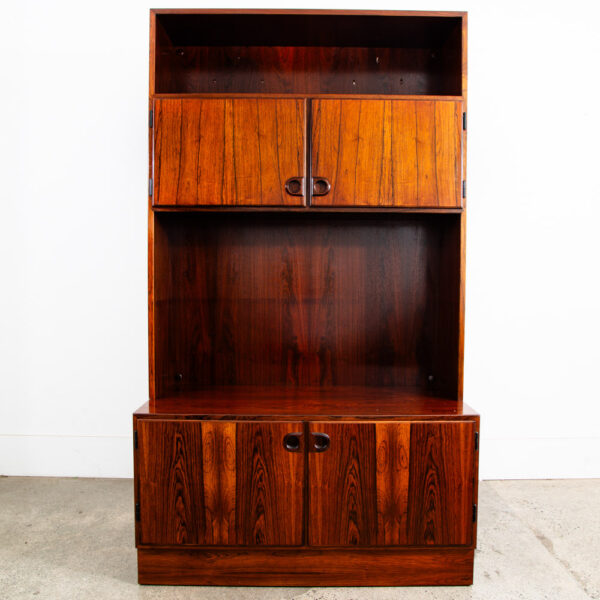 Mid Century Danish Modern Cabinet Storage Rosewood Omann Jun Doors Bookshelf Mcm