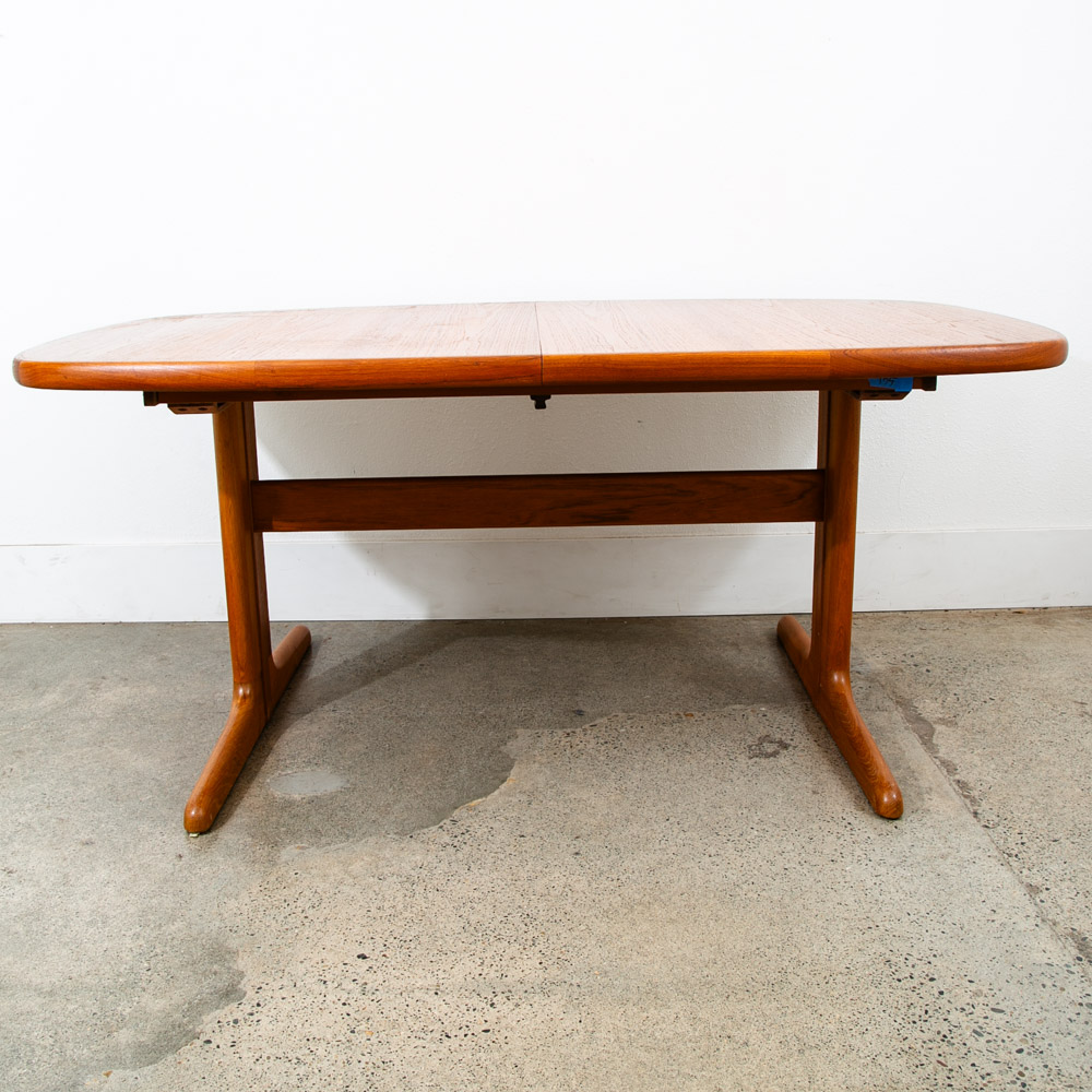 Mid Century Danish Modern Dining Table Teak Oval Skovby Extension Vintage 104" - Image 6
