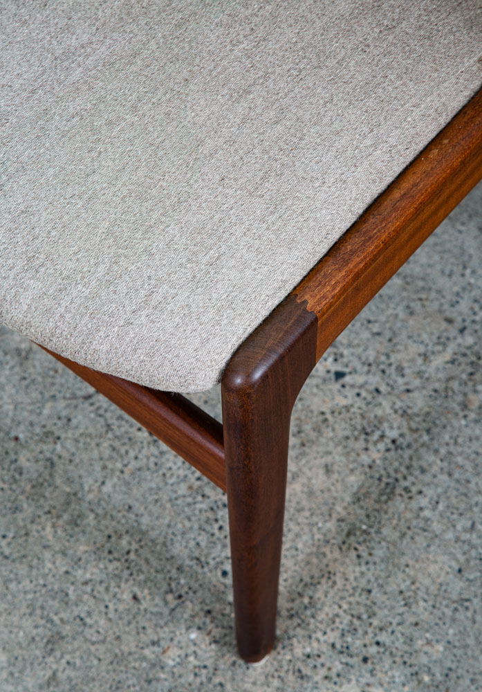 Mid Century Danish Modern Dining Chairs Johannes Andersen Set 8 Teak Wood Grey - Image 9