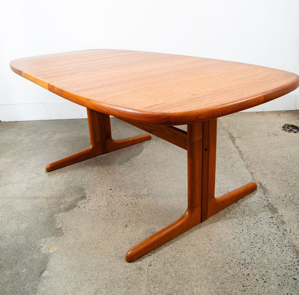 Mid Century Danish Modern Dining Table Teak Oval Skovby Extension Vintage 104" - Image 11