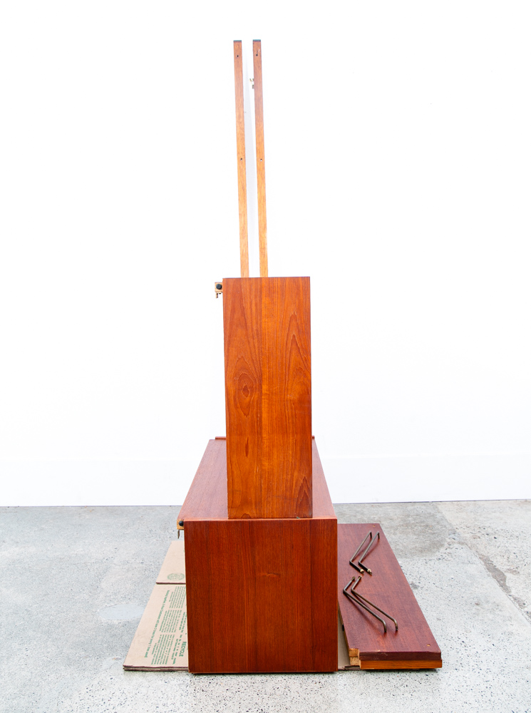 Mid Century Danish Modern Wall Unit 1 bay Teak Display Cabinet Modular Cado Mcm - Image 3