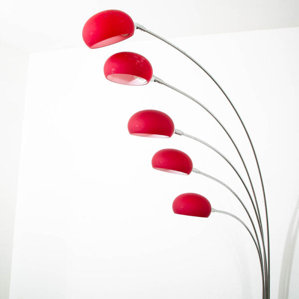 Mid Century Modern Floor Lamp Marble 5 Sofa Light Chrome Red Overhang Mcm Couch - Image 2