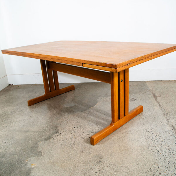 Mid Century Danish Modern Dining Table Solid Oak Rectangular Ditte Adrian Heath - Image 2