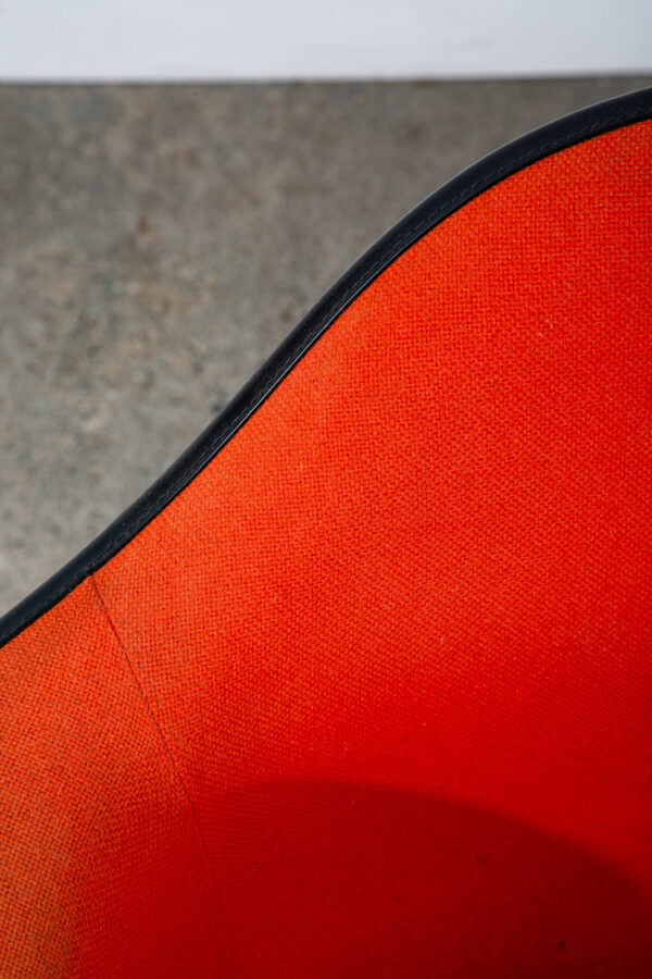 Mid Century Modern Chair Vitra Charles Eames Fabric Arm Shell Orange Vintage Mcm - Image 8