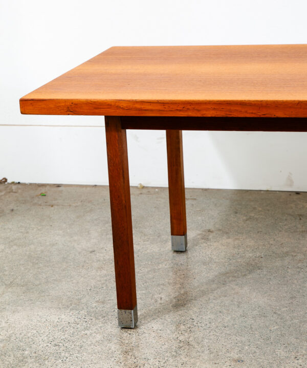 Mid Century Danish Modern Coffee Table Surfboard Teak Denmark Metal Legs Vintage - Image 9