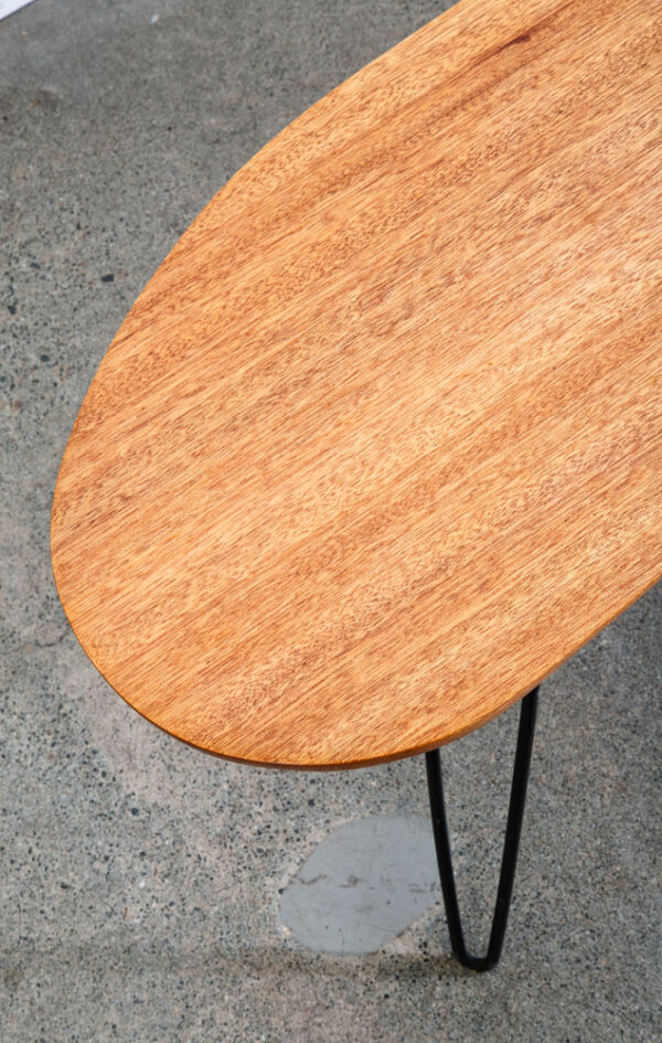 Mid Century Modern Coffee Table Solid Mahogany Boomerang Surfboard Hairpin Mcm - Image 10