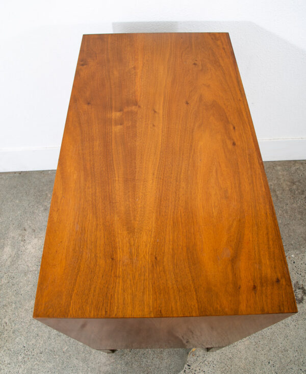 Mid Century Danish Modern Desk Vanity Office Walnut 3 Drawers Denmark Mirror - Image 3