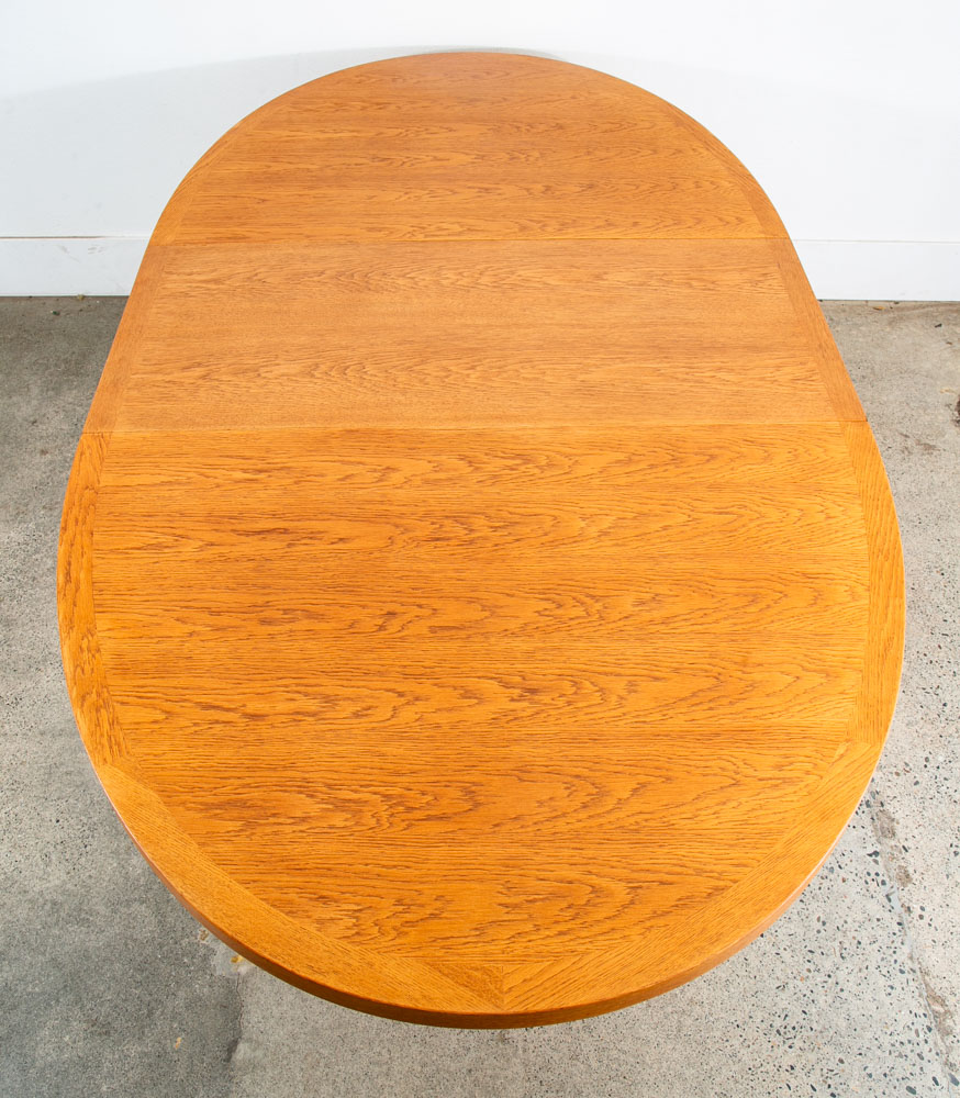 Mid Century Danish Modern Dining Table Oak Niels Kofoed Oval Extension x2 Mcm - Image 2