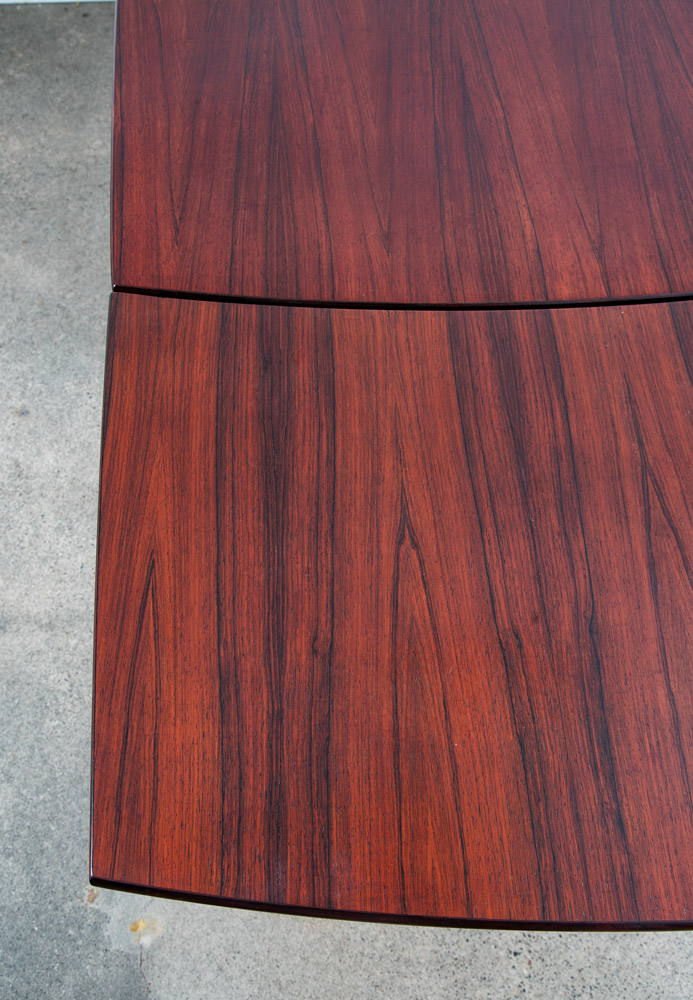 Mid Century Danish Modern Dining Table Rosewood Extension 2 Draw Leaf Vintage - Image 12