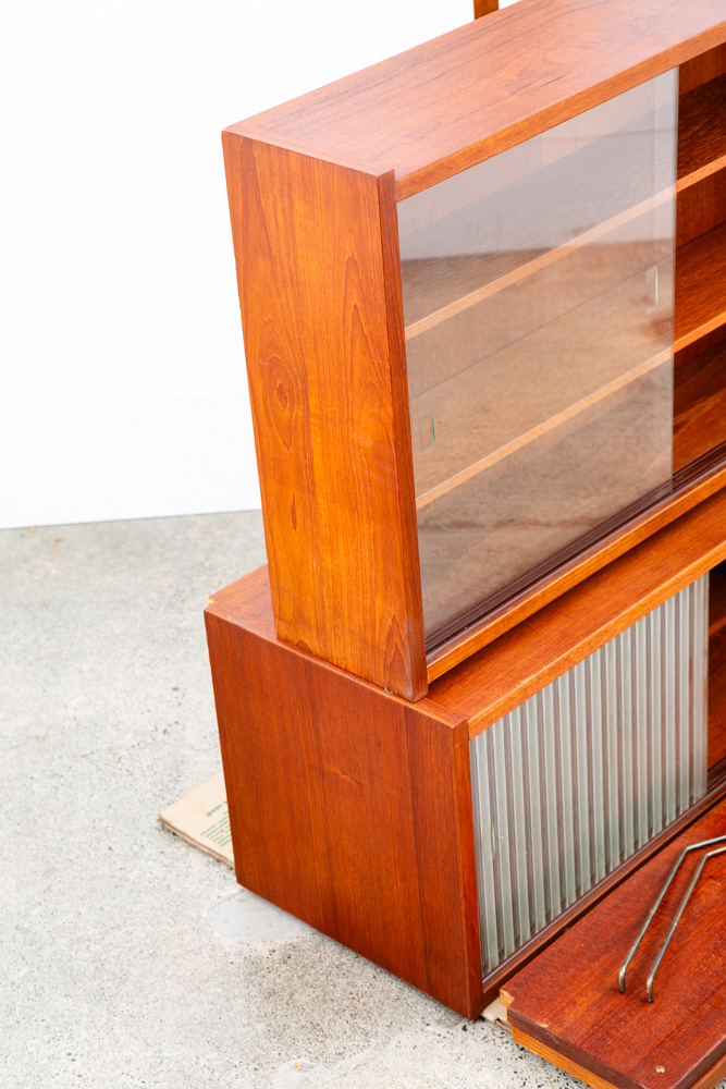 Mid Century Danish Modern Wall Unit 1 bay Teak Display Cabinet Modular Cado Mcm - Image 10