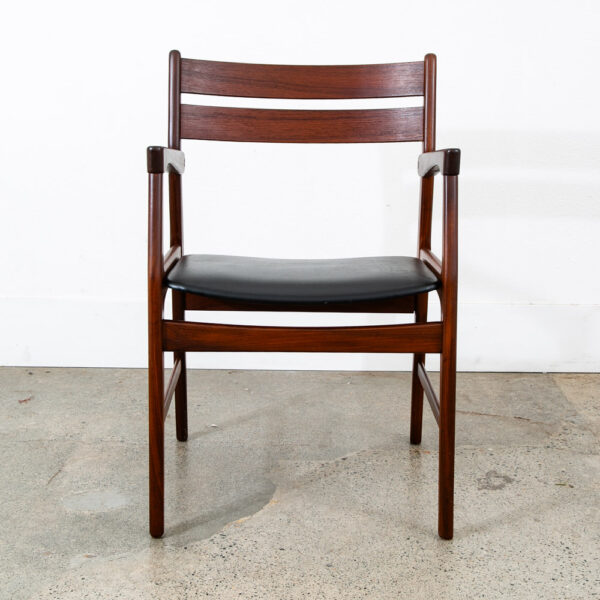 Mid Century Danish Modern Armchair Chair Dining Teak Ladder Back Black Boltinge - Image 2