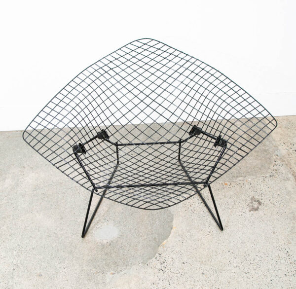 Mid Century Modern Lounge Diamond Chair Harry Bertoia Knoll Black Large Mcm LG - Image 5