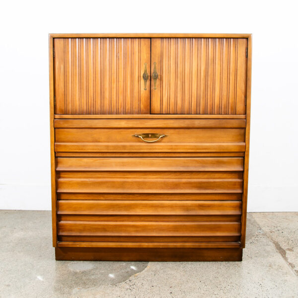 Mid Century Modern Dresser Highboy American Martinsville Drexel Bleached Walnut - Image 2