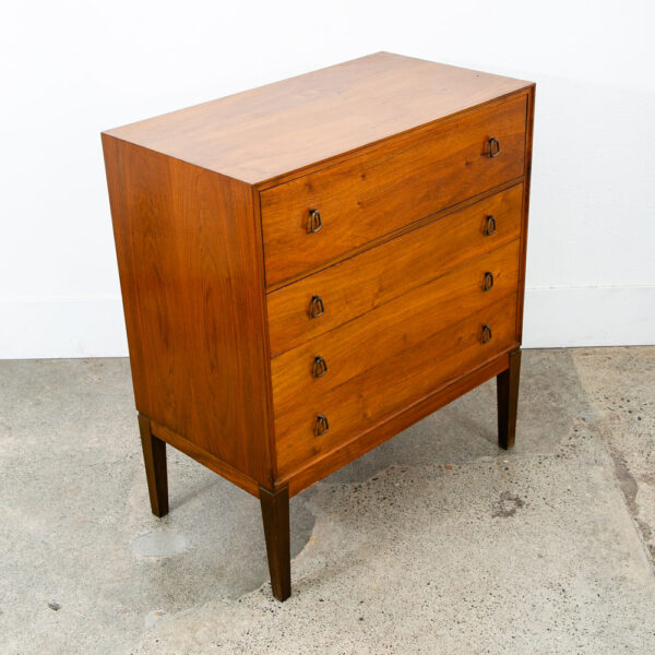 Mid Century Danish Modern Desk Vanity Office Walnut 3 Drawers Denmark Mirror - Image 2