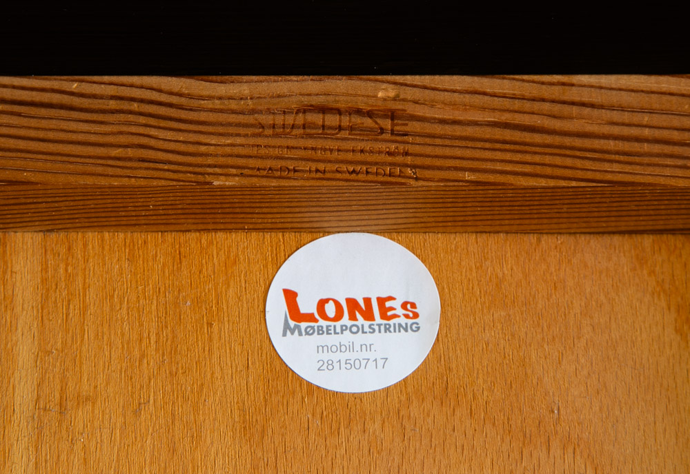 Mid Century Modern Wood Dining Chairs Swedese Sweden Black Blue Denmark Armchair - Image 5