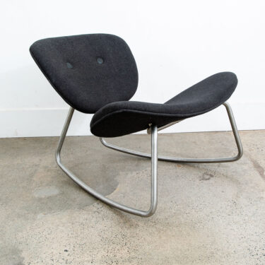 Mid Century Danish Modern Rocking Chair Boconcept Rocker Grey Wool Metal Silver