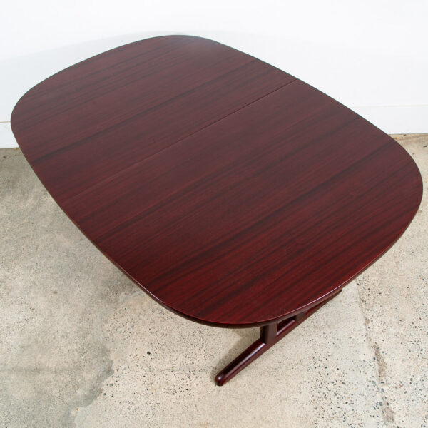 Mid Century Danish Modern Dining Table Oval Mahogany 2 leafs G Mobel 99.5 in Mcm